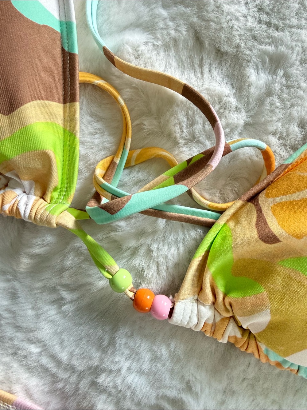 NWT Hurley Pastel Pink Multi-Print Tie-Side Bikini Set - Picture 4 of 8